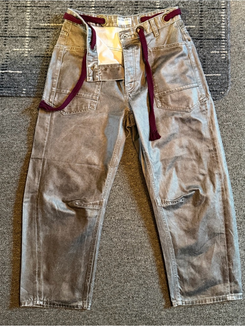 NWOT We The Free Metallic Moxie Barrel Jeans - Picture 3 of 7
